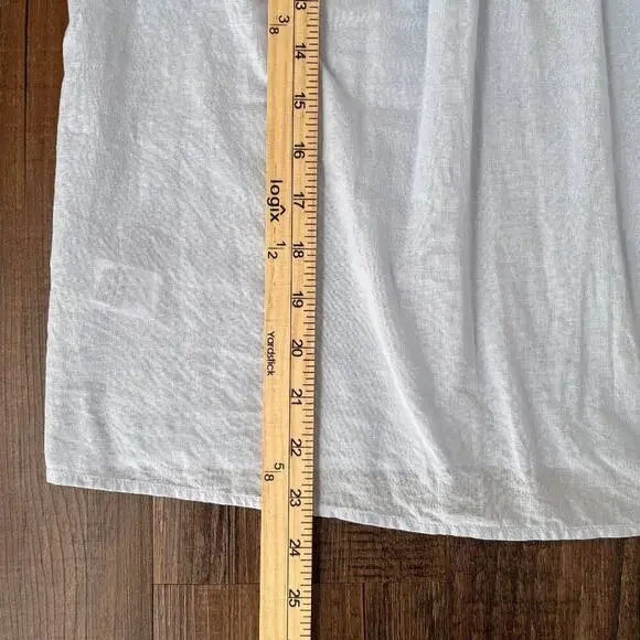 Loft Ruffle Long Sleeve Blouse Cotton Sheer Cottagecore Prairie Size Small Blue - Picture 13 of 16